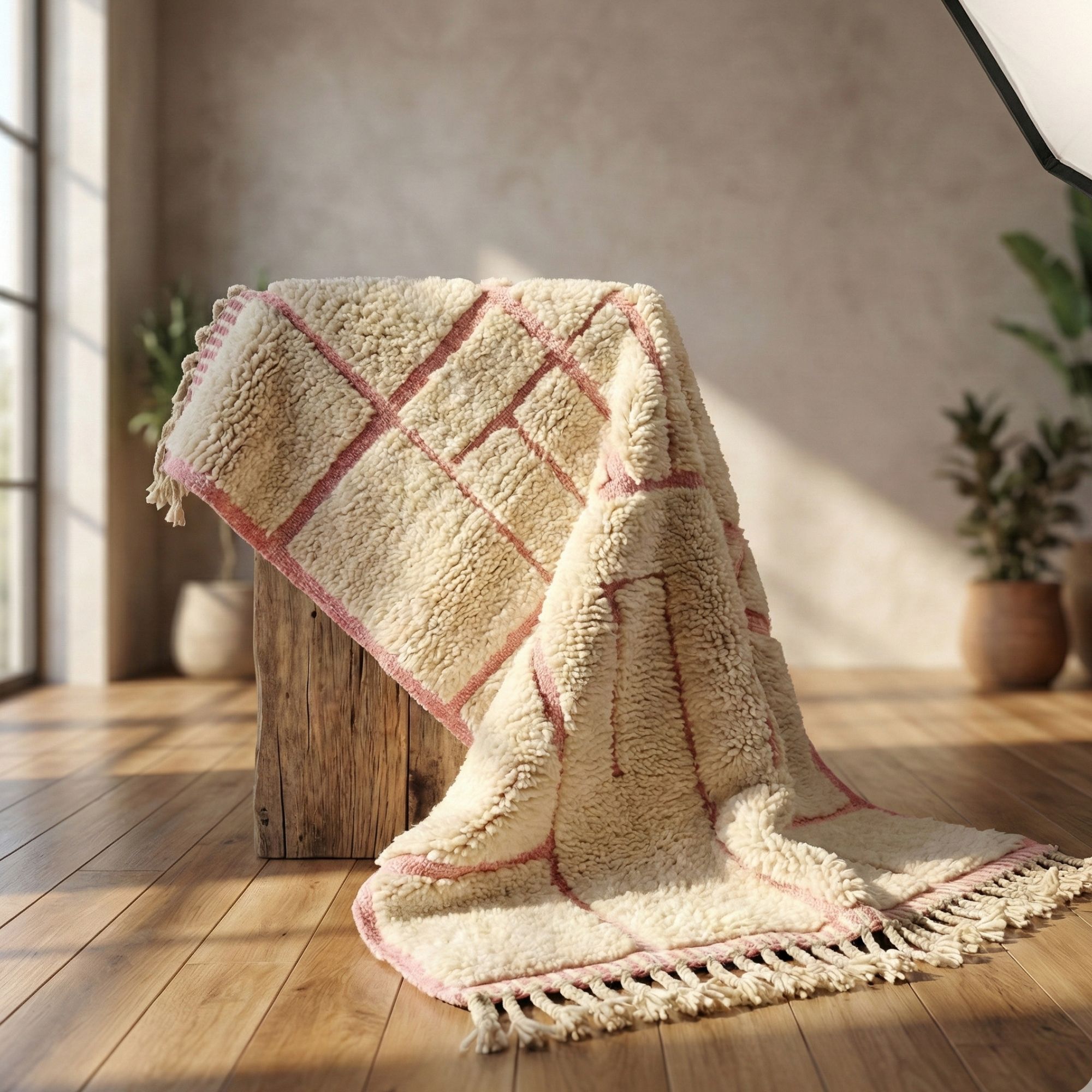 Beni Ourain Moroccan — Moroccan Rug 8x10 — Orange Berber Rug
